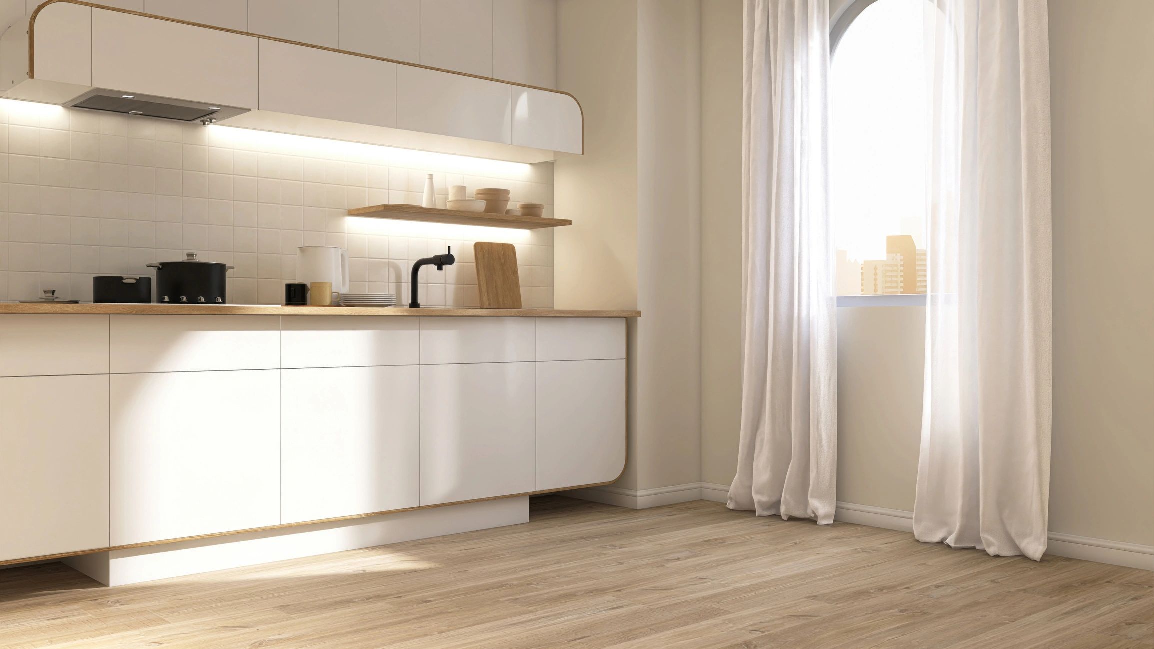 Bright modern kitchen interior